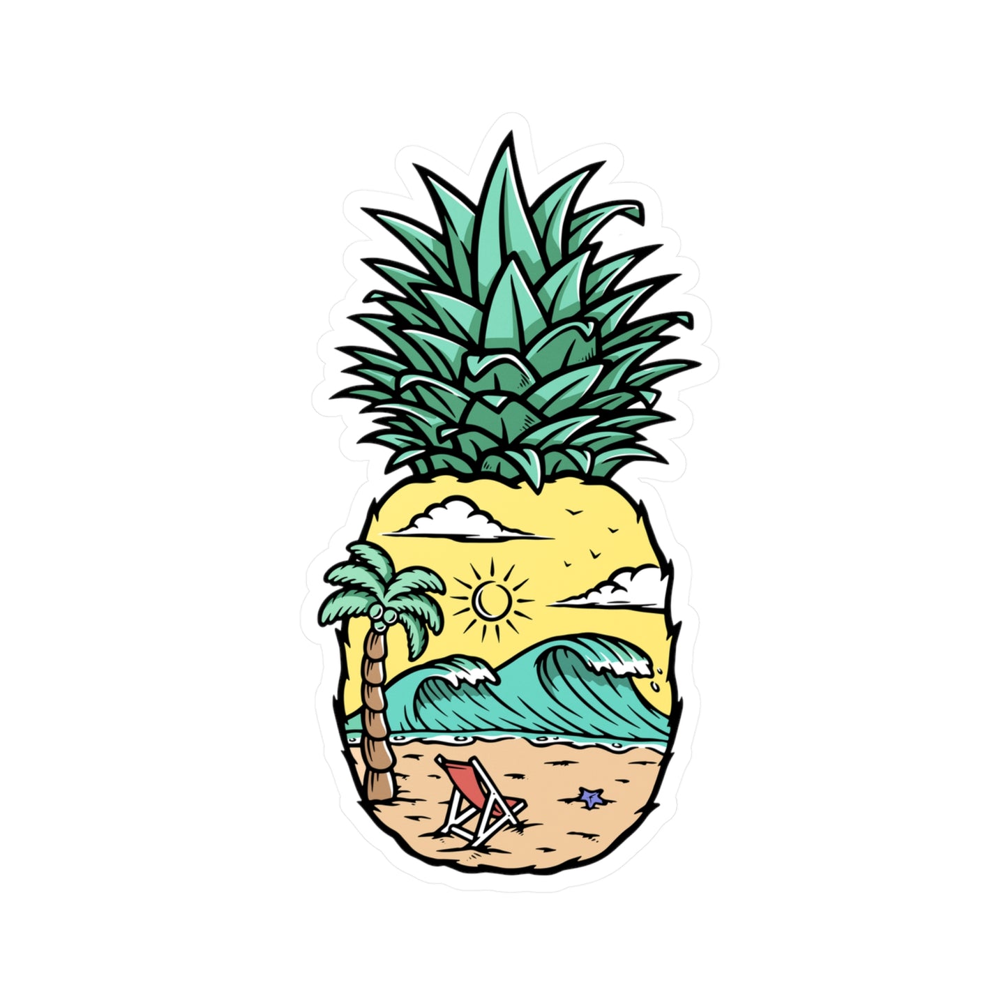 Pineapple Beach Kiss-Cut Vinyl Decals
