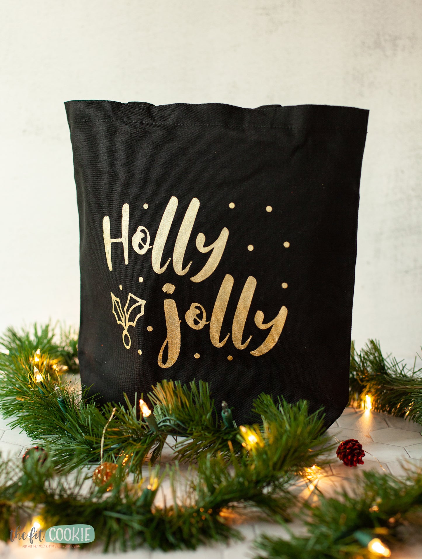Holly Jolly Black and Gold Tote