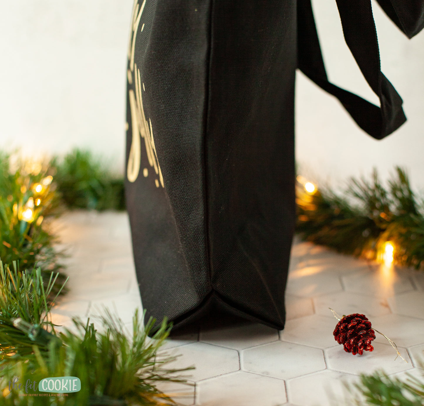 Holly Jolly Black and Gold Tote