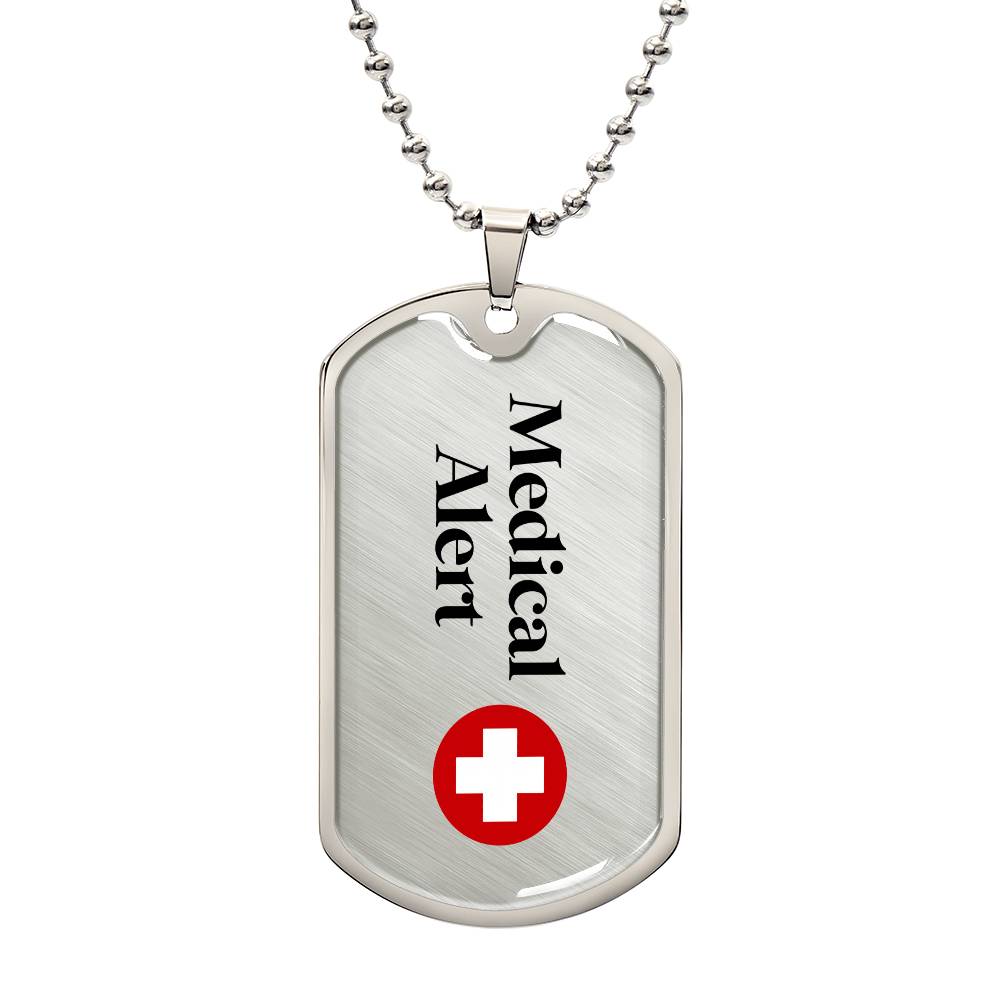 Medical alert necklace - Dog Tag