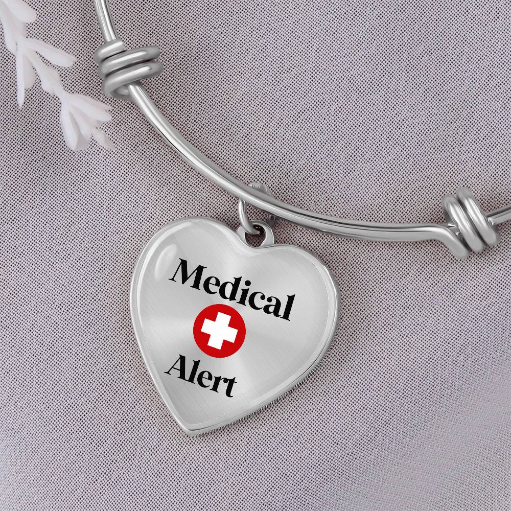 Medical Alert Bangle - Heart