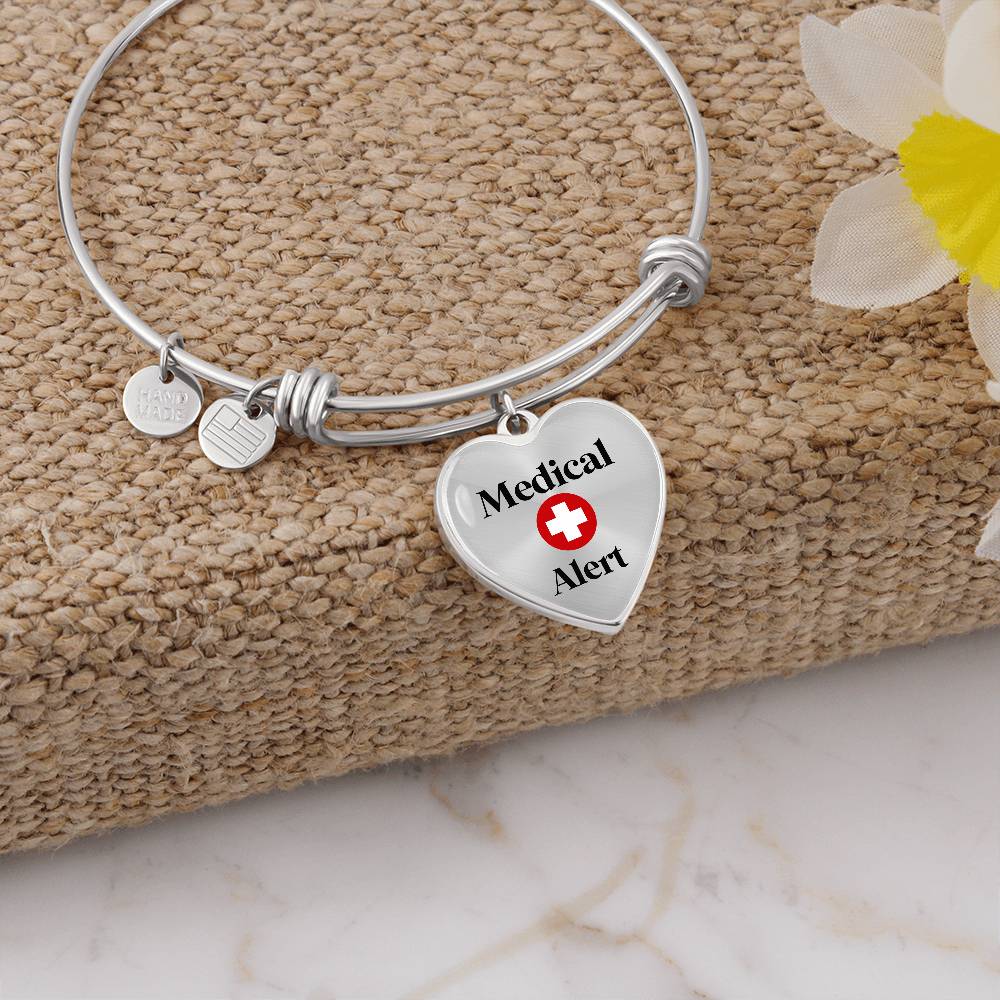 Medical Alert Bangle - Heart