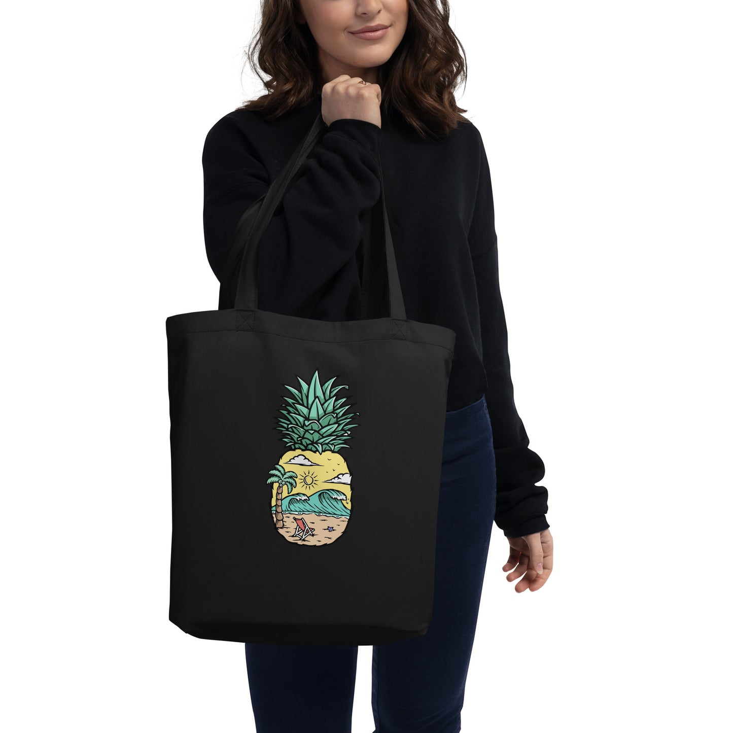 Pineapple Beach Organic Cotton Tote Bag