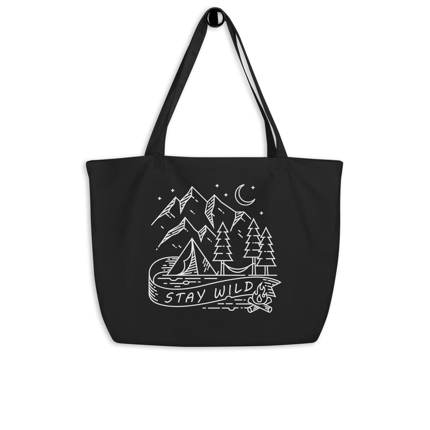 Stay Wild Large Black Tote Bag