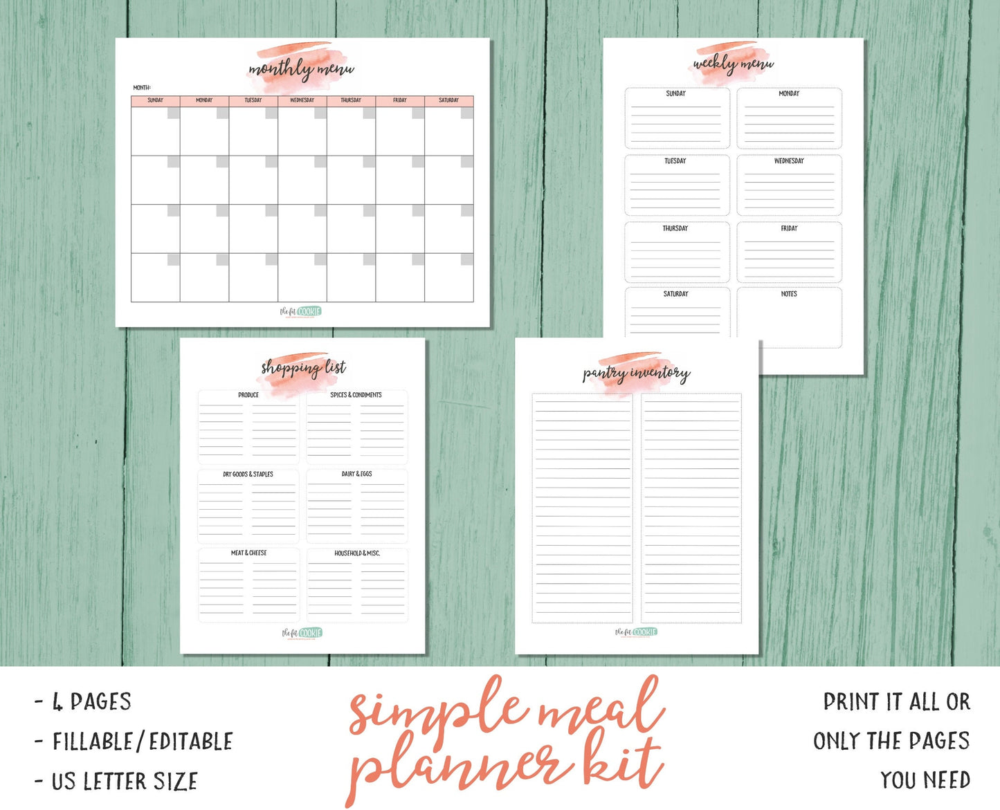 Simple Meal Planner Kit