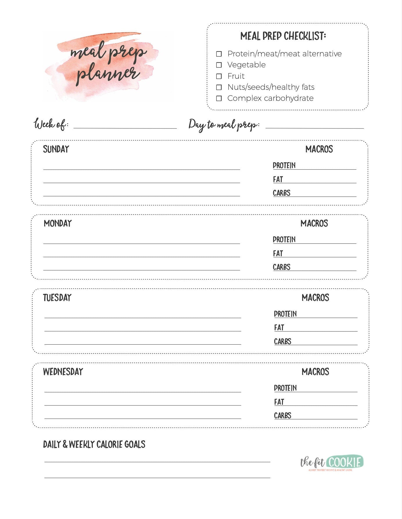 Meal Prep Planner