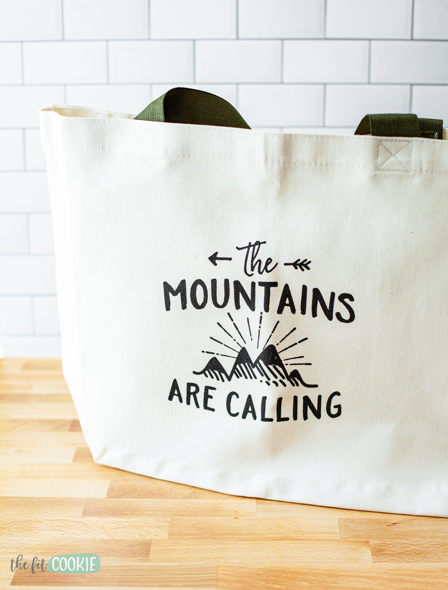Mountains Calling Large Canvas Tote Bag