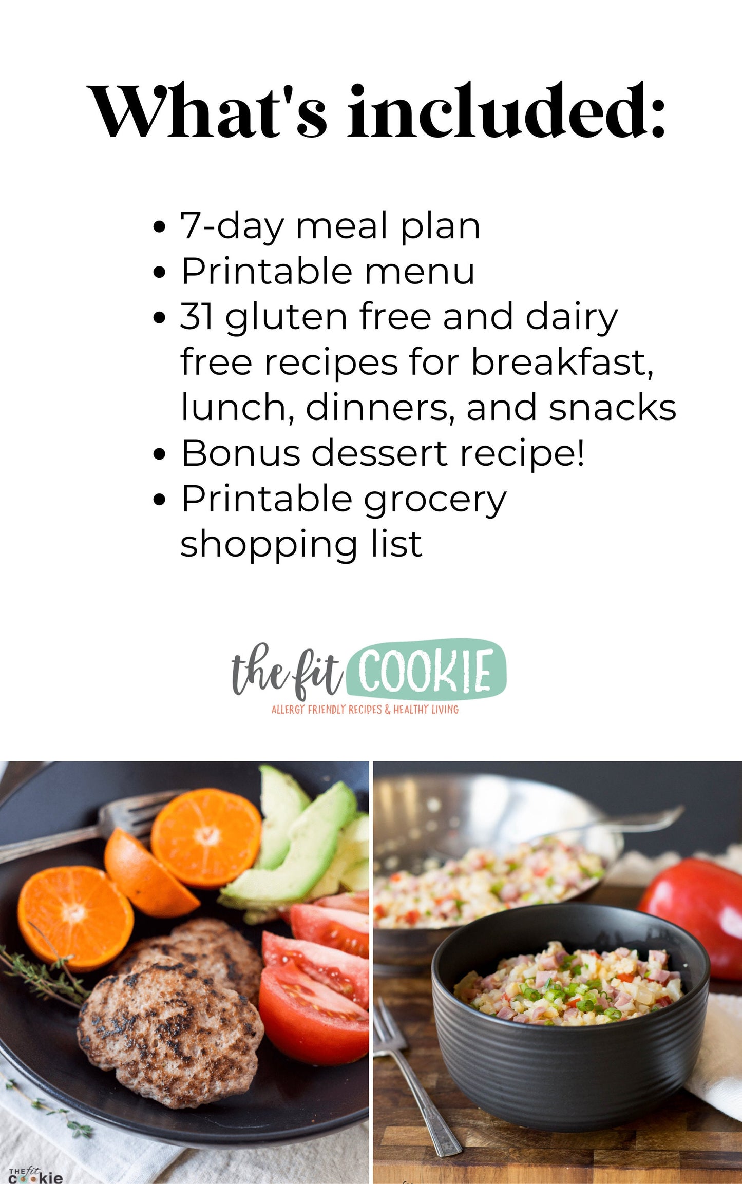 Gluten Free Dairy Free Meal Plan #1 Recipe Book