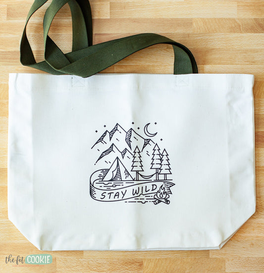Stay Wild Large Canvas Tote Bag